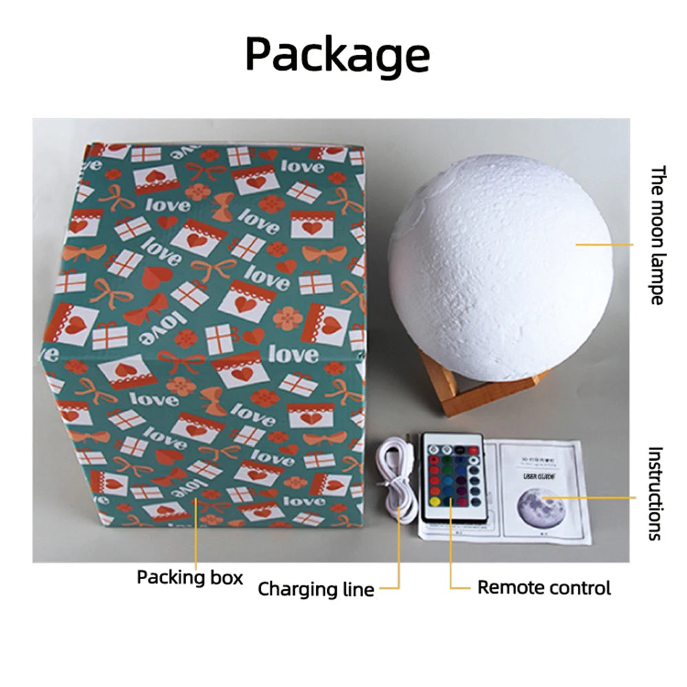 Lampe Lune 3D Personnalisable – Photo & Texte, Touch & Télécommande | Cadeau Couple & Déco LED Mon cadeau unique