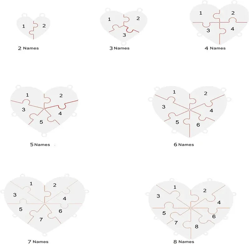 Collier Puzzle Personnalisé – Jusqu’à 4 Prénoms | Acier Inoxydable Premium Mon cadeau unique