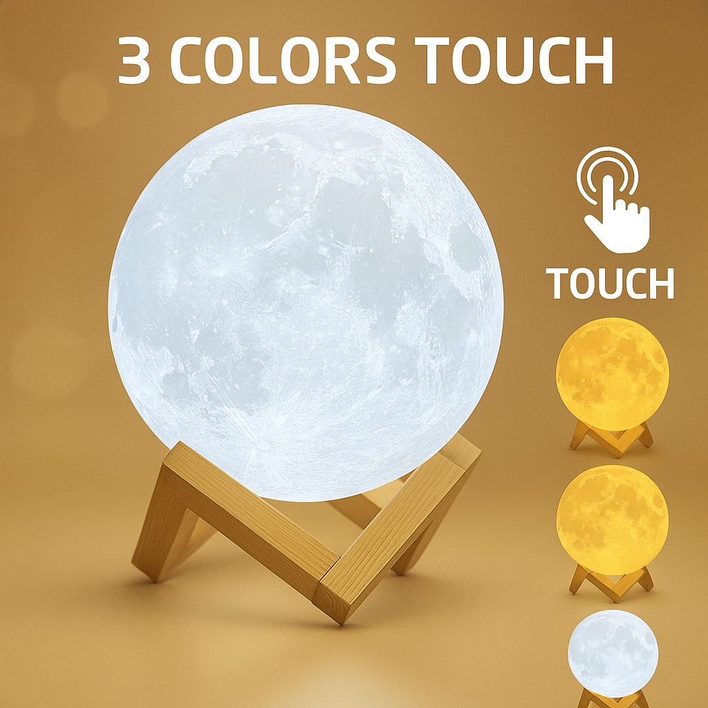 Lampe Lune 3D Personnalisable – Photo & Texte, 3 Couleurs, Touch| Cadeau Couple & Déco LED Mon cadeau unique