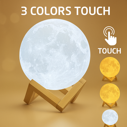 Lampe Lune 3D Personnalisable – Photo & Texte, 3 Couleurs, Touch| Cadeau Couple & Déco LED Mon cadeau unique