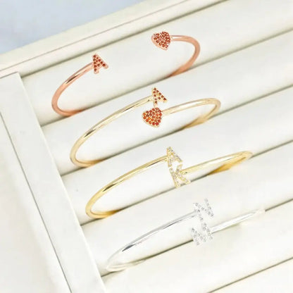 Bracelet Jonc Initiale Personnalisé en Acier Inoxydable – Bijou Ajustable Femme Mon cadeau unique