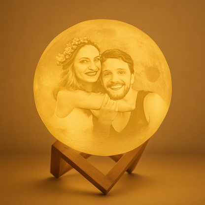 Lampe Lune 3D Personnalisable – Photo & Texte, 3 ou 16 Couleurs, Touch & Télécommande | Cadeau Couple & Déco LED Mon cadeau unique