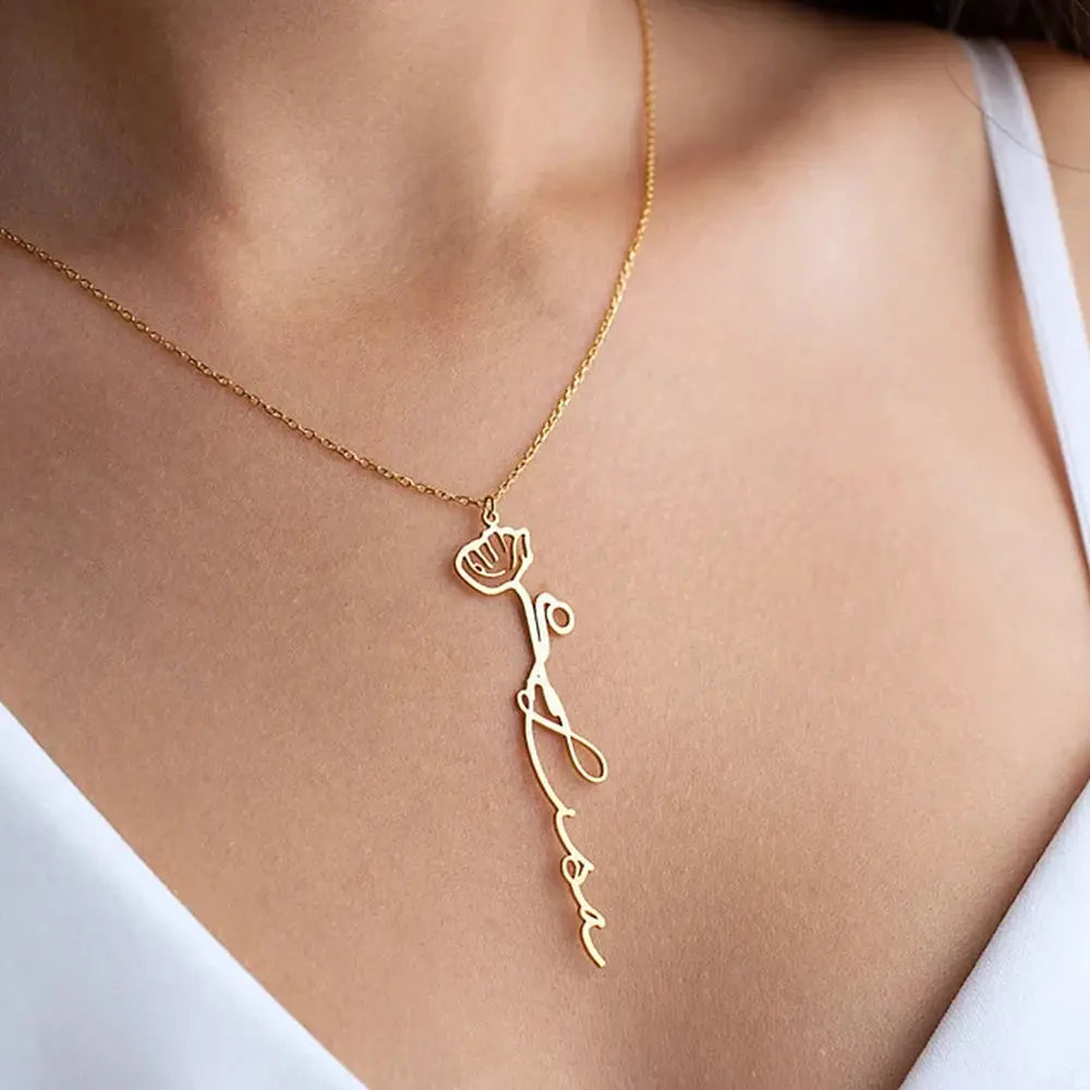 Collier Personnalisé Prénom / Mot – Acier Inoxydable, Gravure Nom, Cadeau Femme & Couple Mon cadeau unique