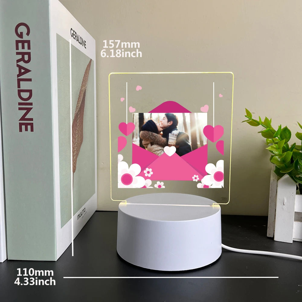 Lampe LED Personnalisée – Photo & Gravure Acrylique 3D Mon cadeau unique