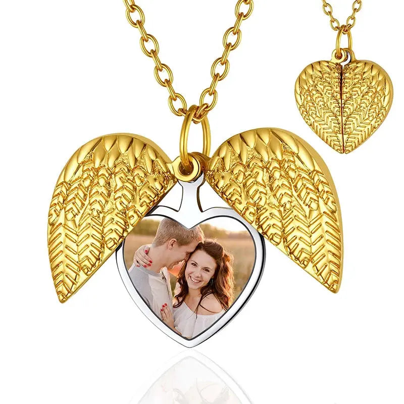 Collier Ailes d’Ange & Cœur Personnalisable Mon cadeau unique