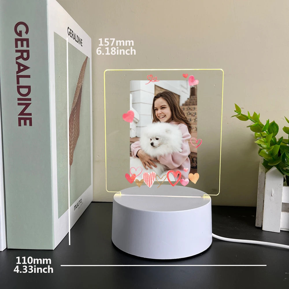 Lampe LED Personnalisée – Photo & Gravure Acrylique 3D Mon cadeau unique