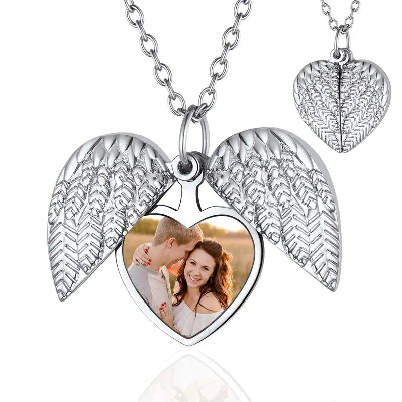 Collier Ailes d’Ange & Cœur Personnalisable Mon cadeau unique